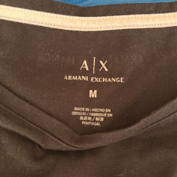 Armani Exchange black T with AX logo. Iron-on a bit cracked as in photo) size M - Picture 4 of 4